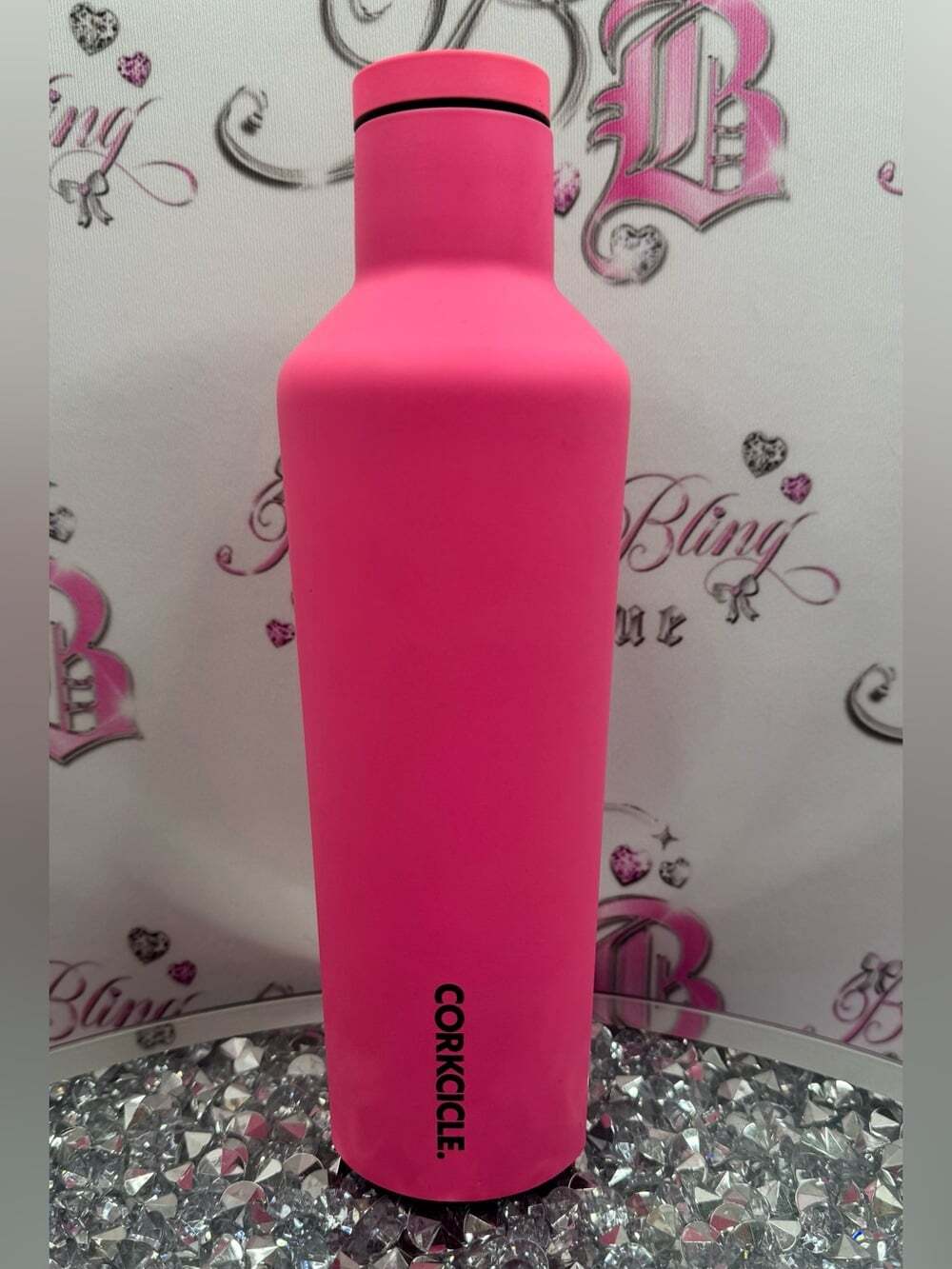 Corkcicle water bottle 16oz matte Neon Pink Insulated Bottle rare bottle